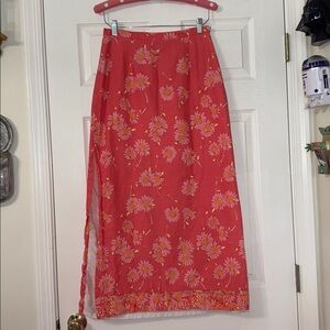 Vintage Lilly Pulitzer Pink Floral Maxi Skirt